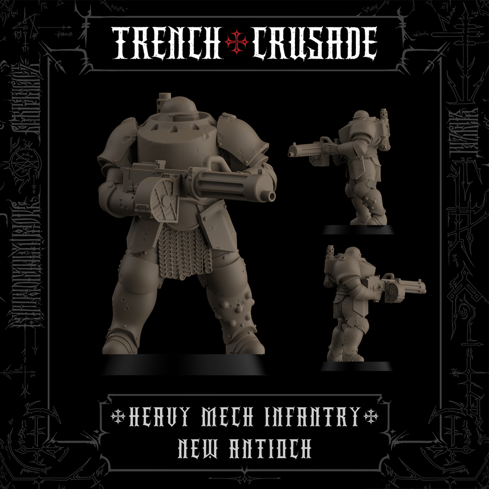 3D Printable Trench Crusade - Heavy Mechanised Infantry (MG) - New